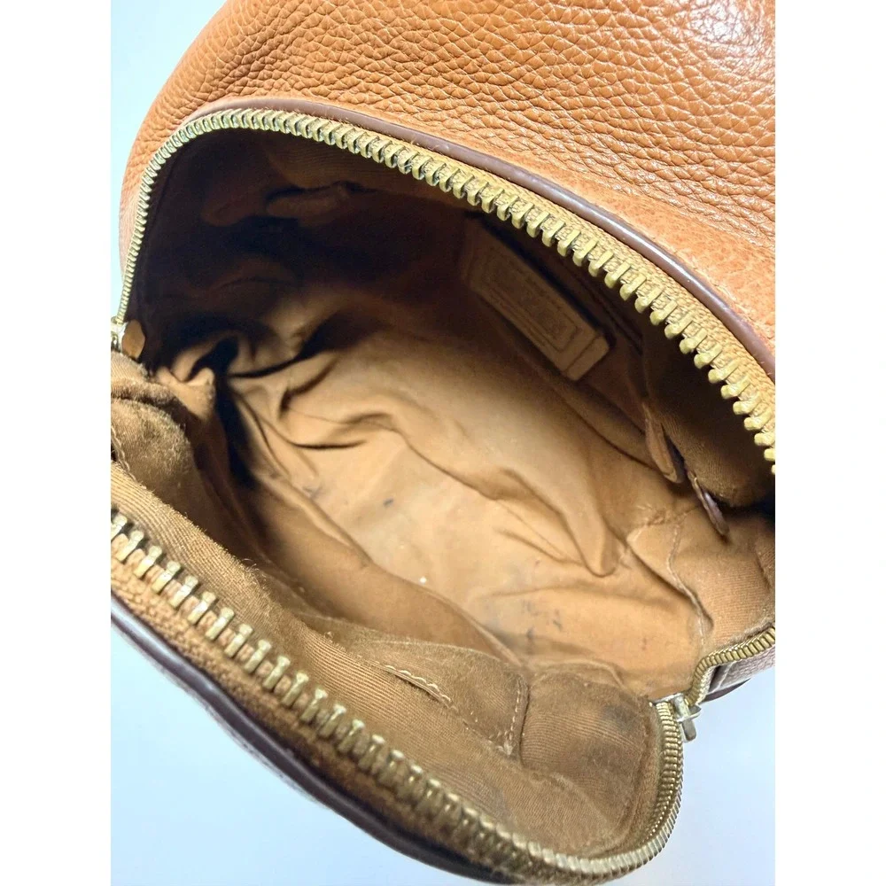 Coach Saddle Leather Mini Charlie Backpack F38263 Pebble Leather Backpack.